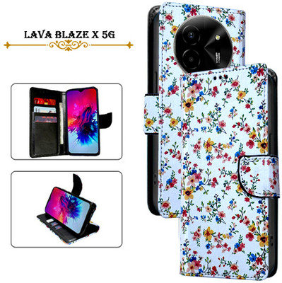 Cutemart Flip Cover for Lava Blaze X 5G(White, Pack of: 1)