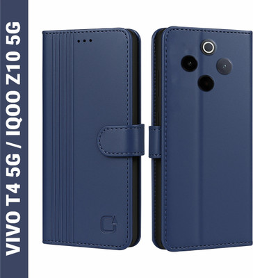 AIBEX Flip Cover for Vivo T4 5G / iQOO Z10 5G|Inbuilt Wallet & Card Slots|Premium Leather Magnetic Case(Blue, Card Holder, Pack of: 1)