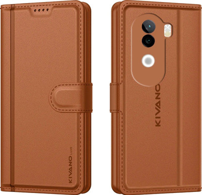KIVANO LUXE Flip Cover for Vivo V40e 5G / iQOO Z9s 5G(Brown, Magnetic Case, Pack of: 1)
