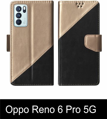 korumacase Flip Cover for Oppo Reno 6 Pro 5G Multicolor(Black, Shock Proof, Pack of: 1)