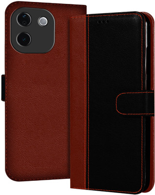 AuraX Flip Cover for iQOO Z9s Pro 5G(Black, Brown, Dual Protection, Pack of: 1)