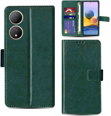 Kalua Mall Flip Cover for Vivo Y100 5G mobile flip cover | Vivo V2239 mobile flip cover | Green(Green, Magnetic Case, Pack of: 1)