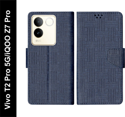 SBMS Flip Cover for iQOO Z7 Pro 5G / Vivo T2 Pro 5G Back Cover Case with Magnatic Closure(Blue, Shock Proof, Pack of: 1)