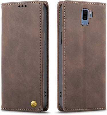 GoPerfect Flip Cover for Samsung Galaxy S9 | Premium Enhanced Design | Business Professional Most Liked Cover(Brown, Dual Protection, Pack of: 1)