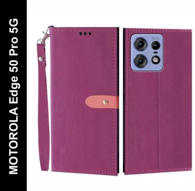 Turncoat Flip Cover for MOTOROLA Edge 50 Pro 5G, Moto Edge 50 Pro 5G(Pink, Grip Case, Pack of: 1)