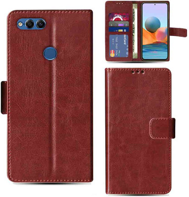 Kalua Mall Flip Cover for Honor 7X phone flip cover | Honor BND-AL10 phone flip cover | Brown(Brown, Magnetic Case, Pack of: 1)