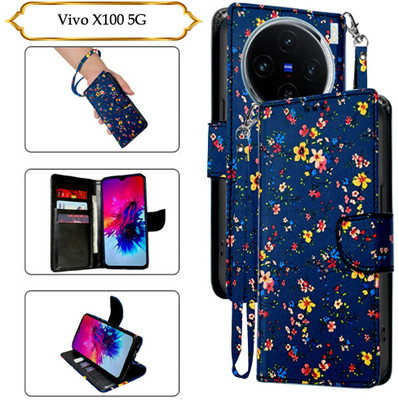 PARGO Flip Cover for Vivo X100 5G(Blue, Pack of: 1)