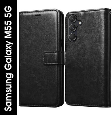 Casotec Flip Cover for Samsung Galaxy M55 5G, Samsung Galaxy M55s 5G, Samsung Galaxy F55 5G(Black, Pack of: 1)