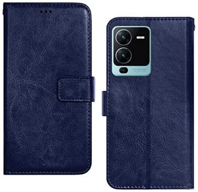 ClickAway Flip Cover for Vivo V25 Pro 5G(Blue, Dual Protection, Pack of: 1)