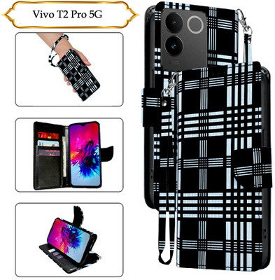 PARGO Flip Cover for Vivo T2 Pro 5G(Black, Pack of: 1)