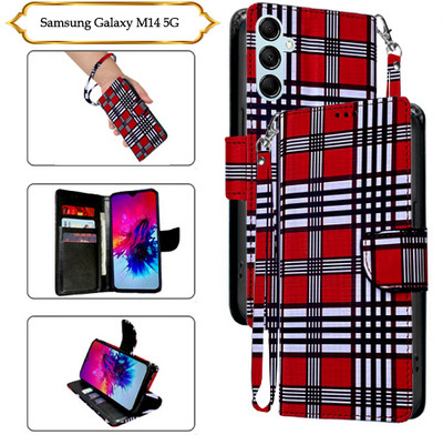 Cutemart Flip Cover for Samsung Galaxy M14 5G(Red, Pack of: 1)