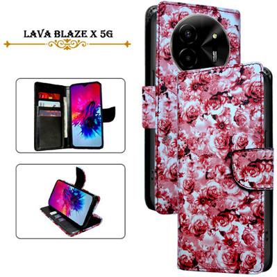 Cutemart Flip Cover for Lava Blaze X 5G(Red, Pack of: 1)