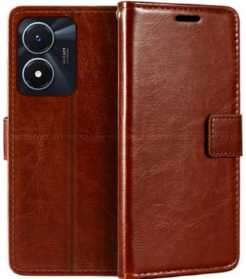 COST TO COST Flip Cover for vivo Y02s back Cover, vivo y02s 4g V2143(Brown, Black, Shock Proof, Pack of: 1)