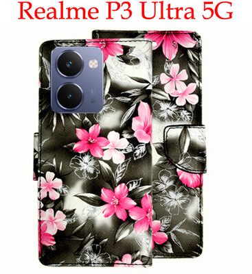 Mxkart Flip Cover for Realme P3 Ultra 5G(Black, Pack of: 1)