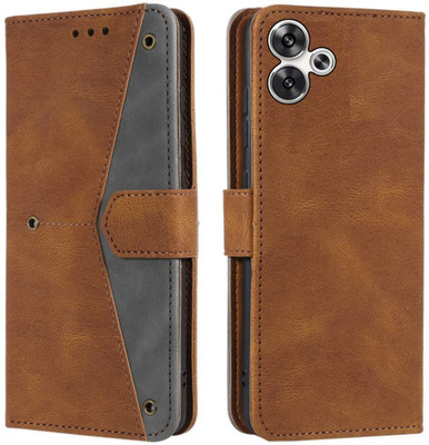 XSHIELD Flip Cover for Poco F6 5G(Brown, Shock Proof, Pack of: 1)