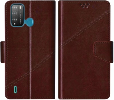 SScase Flip Cover for Itel Vision 1 Pro Flip Cover(Brown, Shock Proof, Pack of: 1)