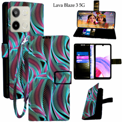 Toklot Flip Cover for Lava Blaze 3 5G(Blue, Pack of: 1)