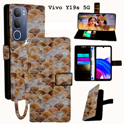 Mxkart Flip Cover for Vivo Y19s 5G(Yellow, Pack of: 1)