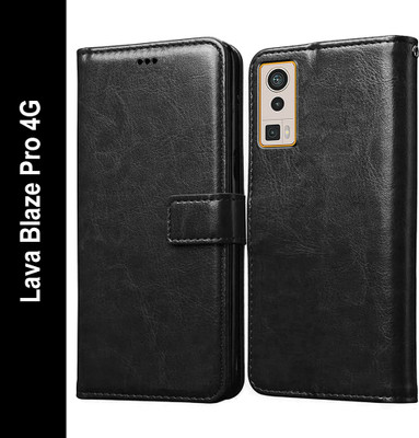 Casotec Flip Cover for Lava Blaze Pro 4G(Black, Pack of: 1)