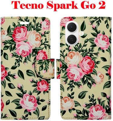 Mxkart Flip Cover for Tecno Spark Go 2(Yellow, Pack of: 1)