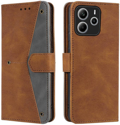 Mashgul Flip Cover for Redmi Note 14 5G, Redmi Note 14 SE 5G(Brown, Shock Proof, Pack of: 1)