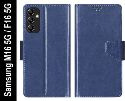 SBMS Flip Cover for Samsung Galaxy M16 5G / Samsung F16 5G Back Cover Case with Magnatic Closure(Blue, Shock Proof, Pack of: 1)