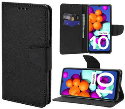 Carnage Flip Cover for Redmi 10, Redmi 10 Power(Black, Cases with Holder, Pack of: 1)