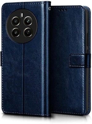 THE JUMP START STORE Flip Cover for Narzo 70 Pro (5G) Vegan Leather Protective Shockproof Bumper Flip Wallet Diary Cover Case(Blue, Shock Proof, Pack of: 1)
