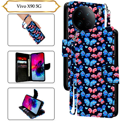 PARGO Flip Cover for Vivo X90 5G(Black, Pack of: 1)