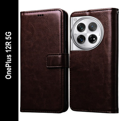 Casotec Flip Cover for OnePlus 12R 5G(Brown, Pack of: 1)
