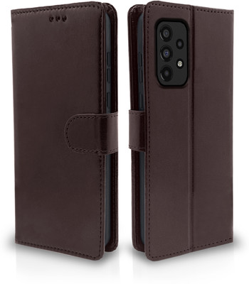 Pikkme Flip Cover for Samsung Galaxy A53 5G(Brown, Cases with Holder, Pack of: 1)