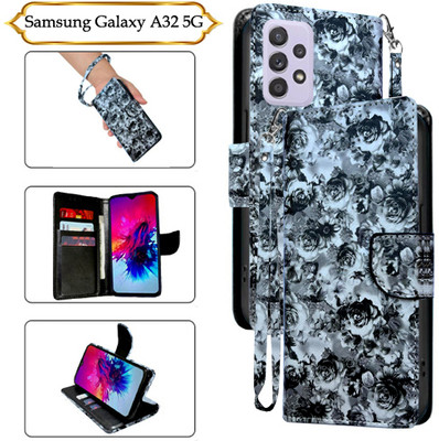 SALGO Flip Cover for Samsung Galaxy A32 5G(Black, Pack of: 1)