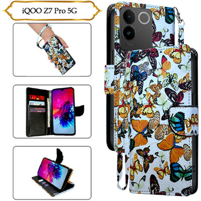 Cutemart Flip Cover for iQOO Z7 Pro 5G(White, Pack of: 1)