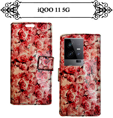 Asmart Flip Cover for iQOO 11 5G(Red, Pack of: 1)