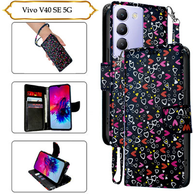 Asmart Flip Cover for Vivo V40 SE 5G(Black, Pack of: 1)