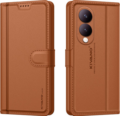 KIVANO LUXE Flip Cover for Vivo Y28 5G / Vivo Y17s 4G(Brown, Magnetic Case, Pack of: 1)