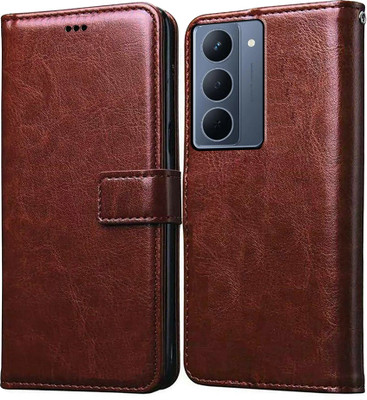 Casotec Flip Cover for Realme P3x 5G, Realme 14x 5G(Brown, Pack of: 1)