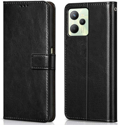 WOW Imagine Flip Cover for Realme C35 | Realme Narzo 50A Prime Card Pockets Wallet & Stand(Black, Magnetic Case, Pack of: 1)