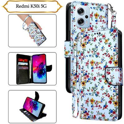 Asmart Flip Cover for Redmi K50i 5G(White, Pack of: 1)