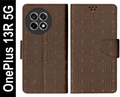 SBMS Flip Cover for OnePlus 13R 5G Back Cover Case with Magnatic Closure(Brown, Shock Proof, Pack of: 1)