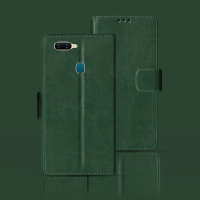 Kalua Mall Flip Cover for OPPO A7(Green, Pack of: 1)