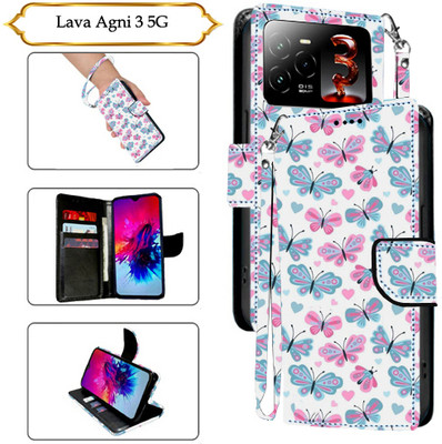 Cutemart Flip Cover for Lava Agni 3 5G(White, Pack of: 1)