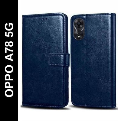 Wynhard Flip Cover for OPPO A78 5G(Blue, Grip Case, Pack of: 1)
