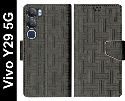 SBMS Flip Cover for Vivo Y29 5G Back Cover Case with Magnatic Closure(Black, Shock Proof, Pack of: 1)