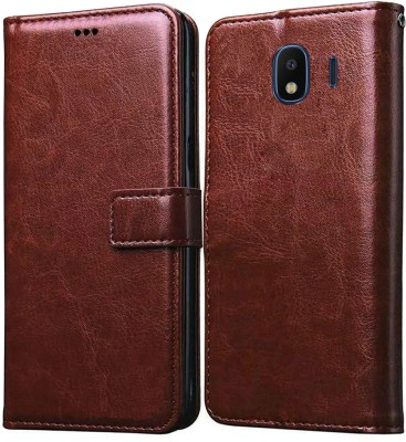 Casotec Flip Cover for Samsung Galaxy J4(Brown, Pack of: 1)