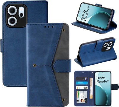 Autofocus Flip Cover for Oppo Reno14 5G(Blue, Camera Bump Protector, Pack of: 1)