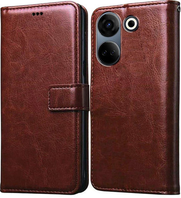 Casotec Flip Cover for Tecno Camon 20 4G(Brown, Pack of: 1)