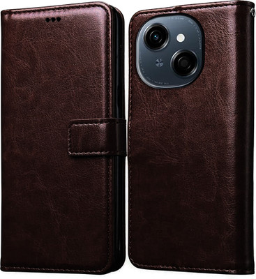 Casotec Flip Cover for Tecno Spark Go 1 4G(Brown, Pack of: 1)