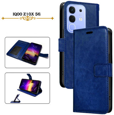 Asmart Flip Cover for iQOO Z10x 5G(Blue, Pack of: 1)