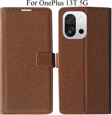 MAXSHOPY Flip Cover for OnePlus 13T 5G(Brown, Magnetic Case)
